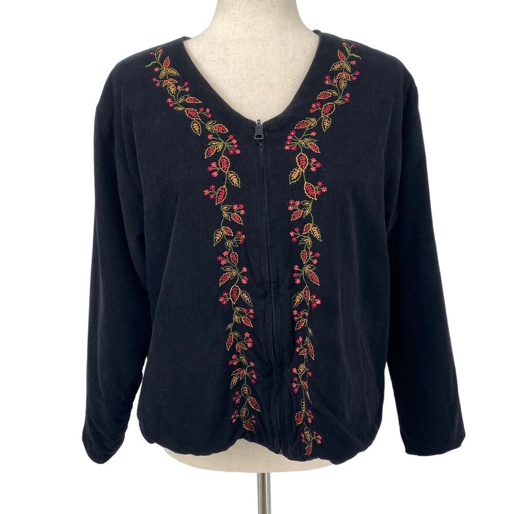 Vtg 90s April‎ Cornell Corduroy Sweater Jacket M Boho Phoebe Buffay Cottagecore